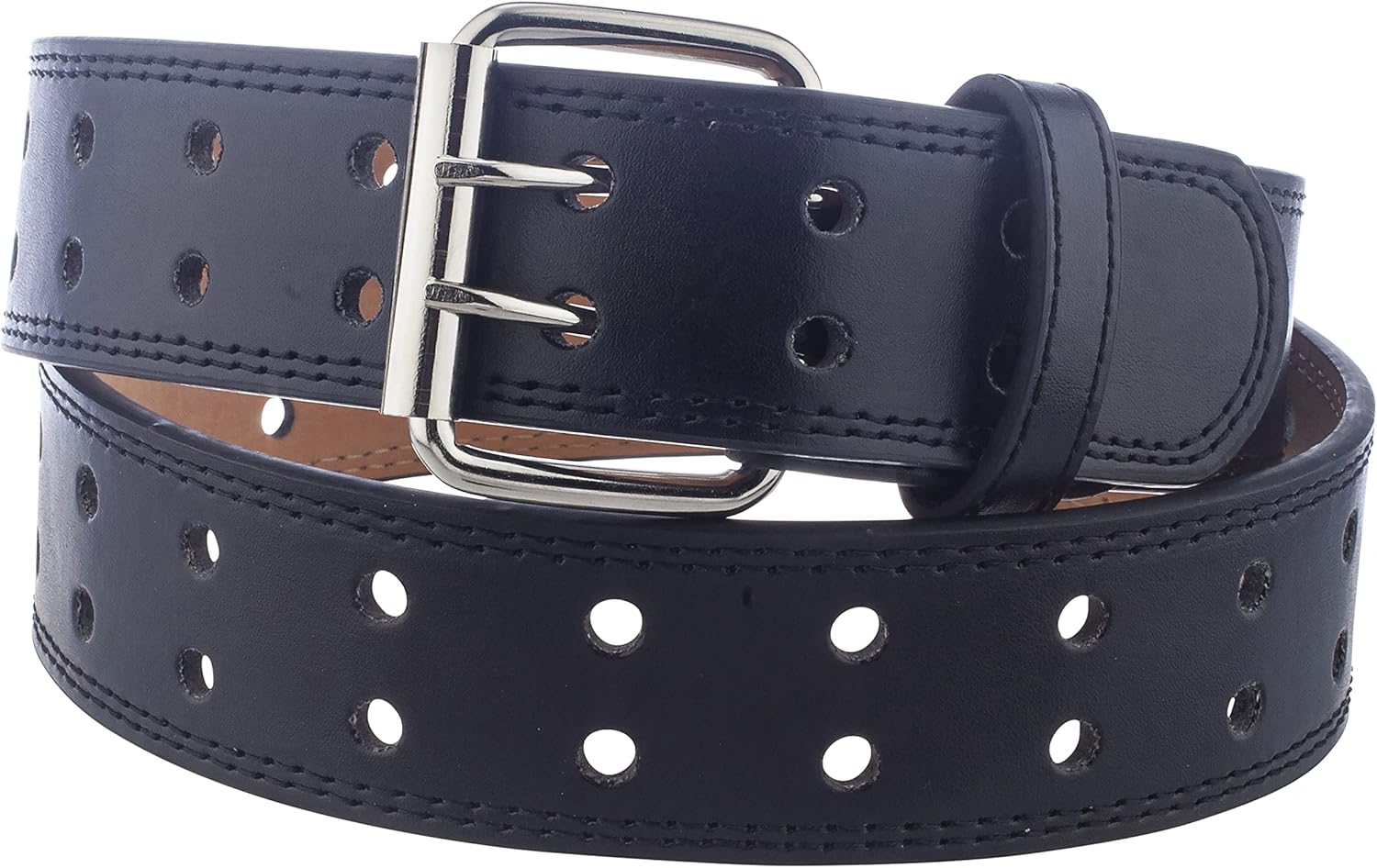 UNISEX DOUBLE HOLE FAUX LETHER BELT