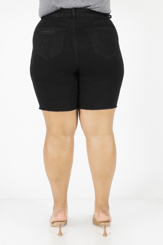 PLUS DENIM SHORTS