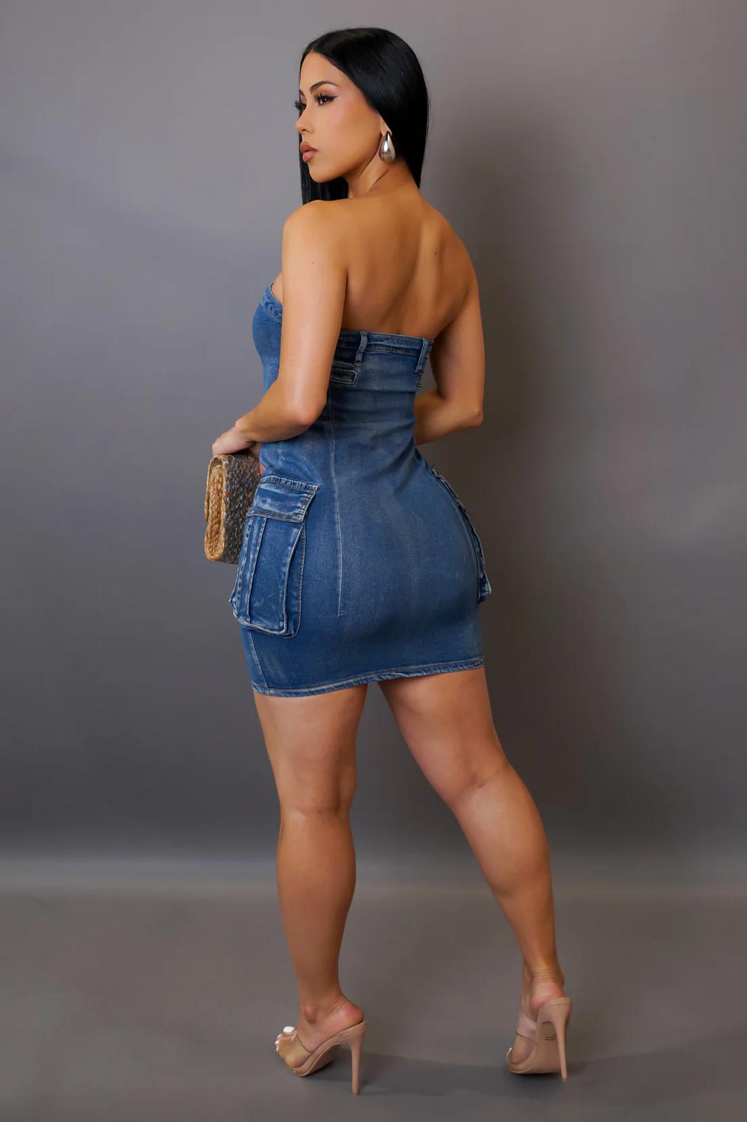 CARGO DENIM DRESS