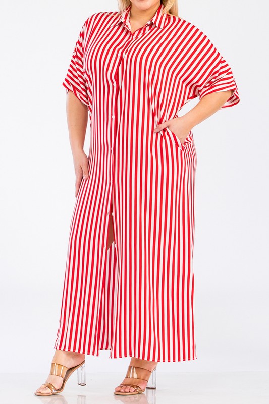 PLUS MAXI SHIRT DRESS