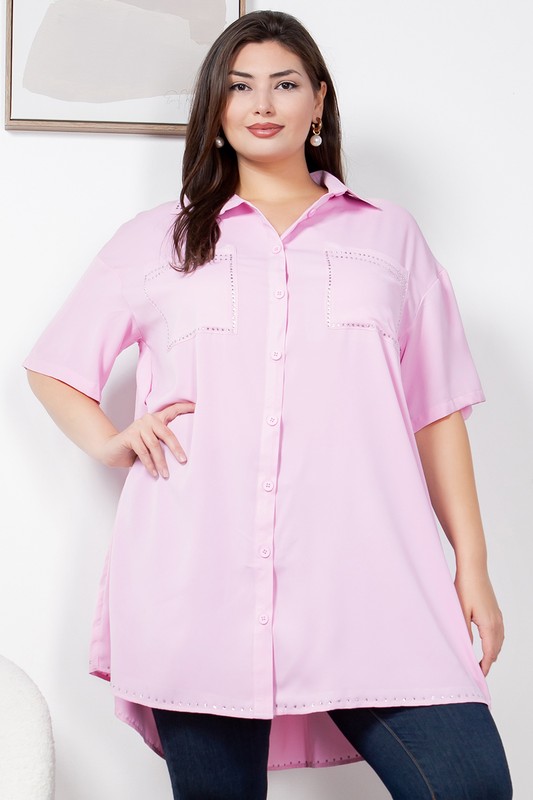 PLUS RHNSTNE TUNIC