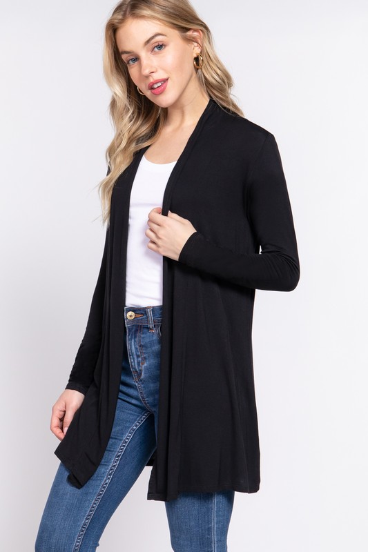 PLUS JERSEY LONG CARDIGAN