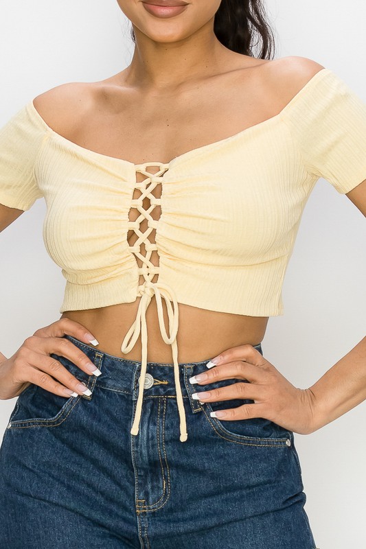 LACED UP BUSTIER TOPS