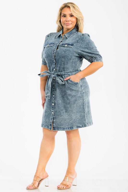 PLUS DENIM DRESS
