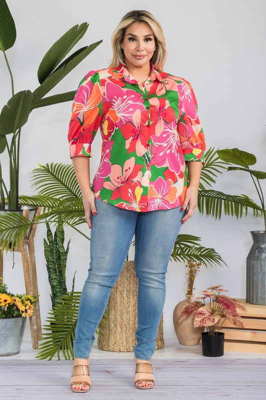 PLUS FLORAL SHIRTS