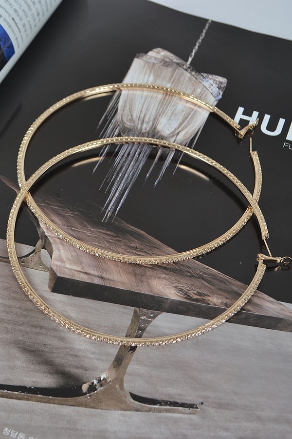 DOUBLE RHINESTONE HOOPS