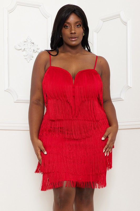 PLUS FRINGE DRESS