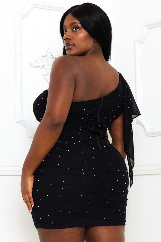 PLUS MESH MINI DRESS