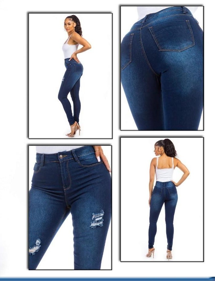 LADIES SKINNY RIPPED DENIM