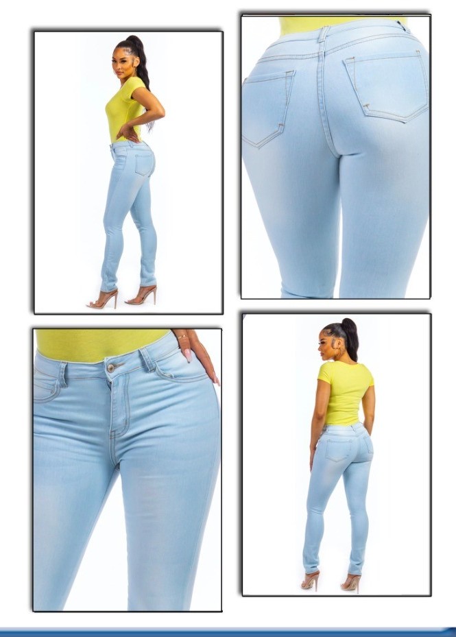 LADIES SOLID STRAIGHT DENIM