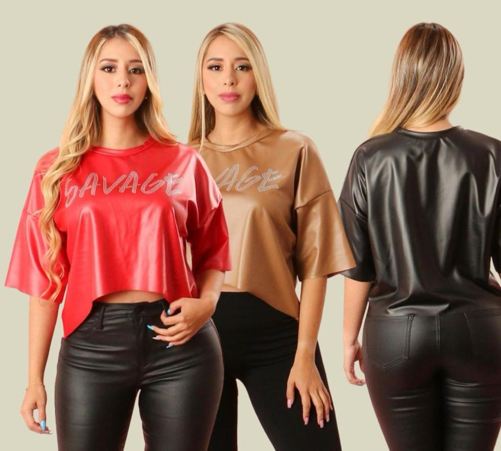 FAUX LEATHER TOPS