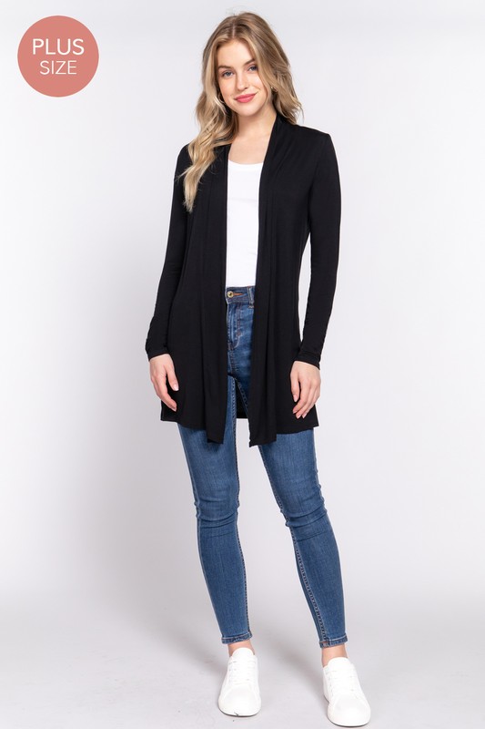 PLUS JERSEY LONG CARDIGAN