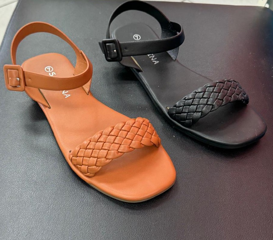 LADIES ANKLE STRAP BRAIDED SANDALS