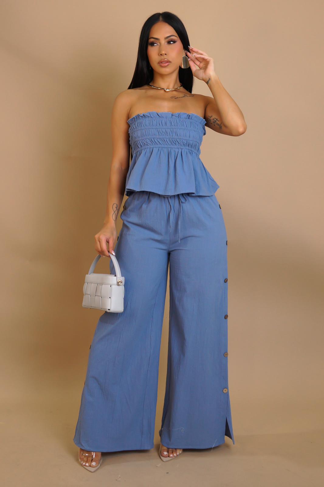 LADIES WIDE LEG PANT SET