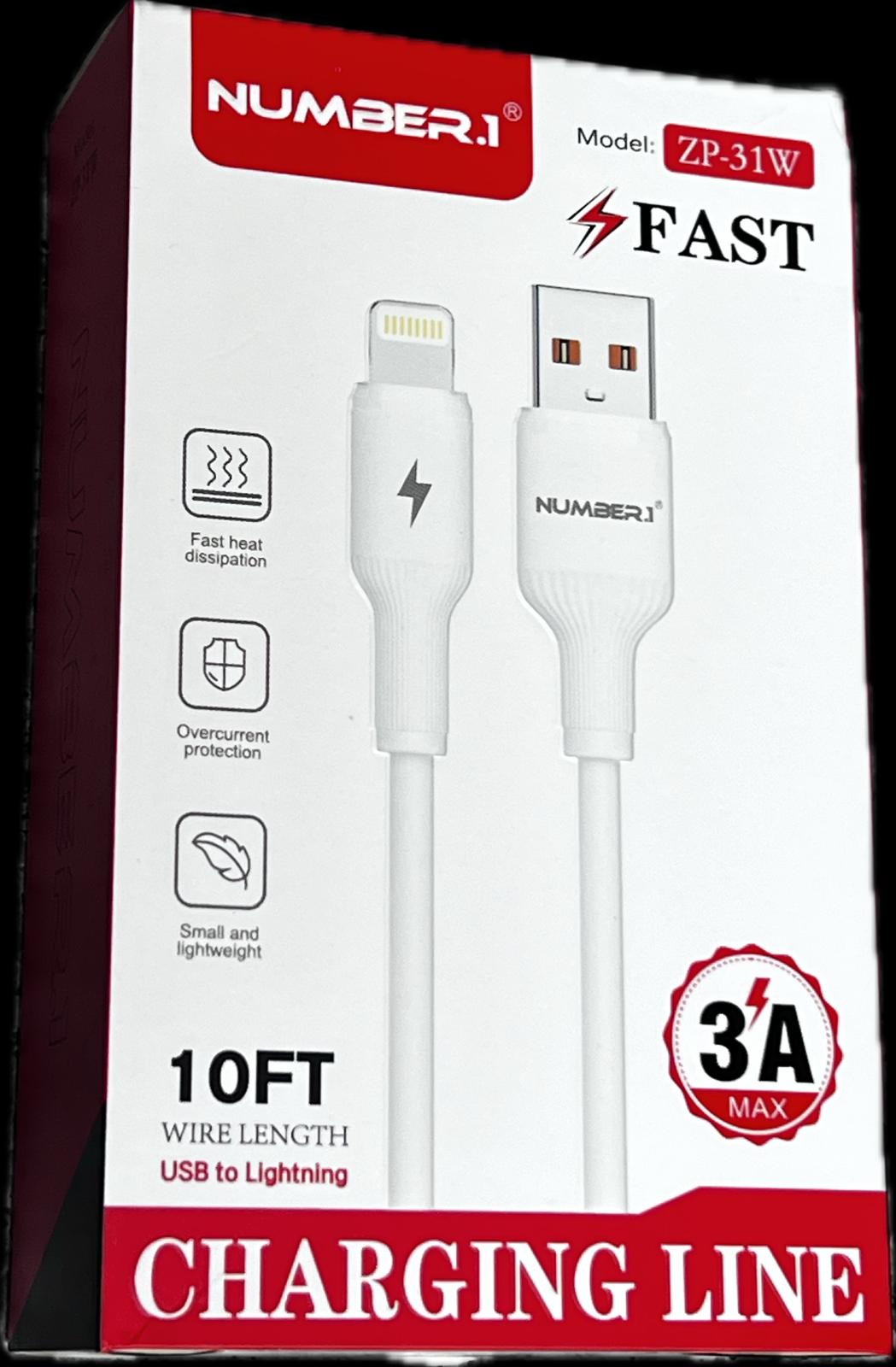 NUMBER 1 10FT USB TO LIGHTENING CABLE