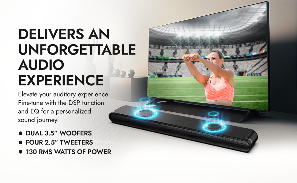 DOLPHIN 2 2 SOUND BAR WSUB BT130W