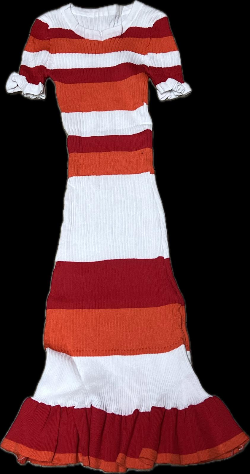 LADIES KNIT RUFFLE DRESS